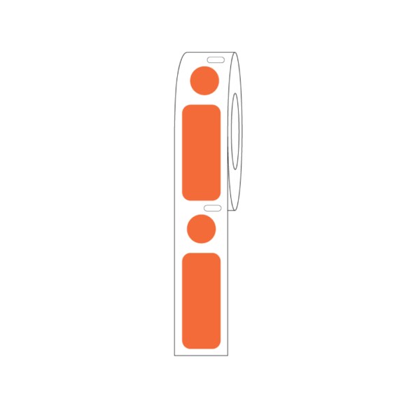 Direct Thermal Cryo 33x13mm & 9.5mm Dot for 2.0ml Tubes/Vials Orange